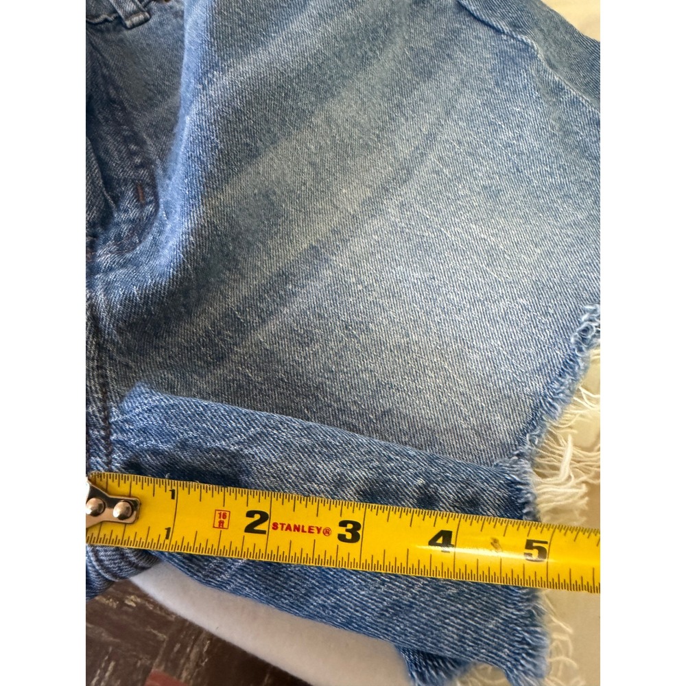 Madewell The Perfect Mid Length Jean Short Women 28 Blue Denim Raw Hem - Picture 4 of 11